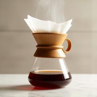 Café siendo preparado en una Chemex