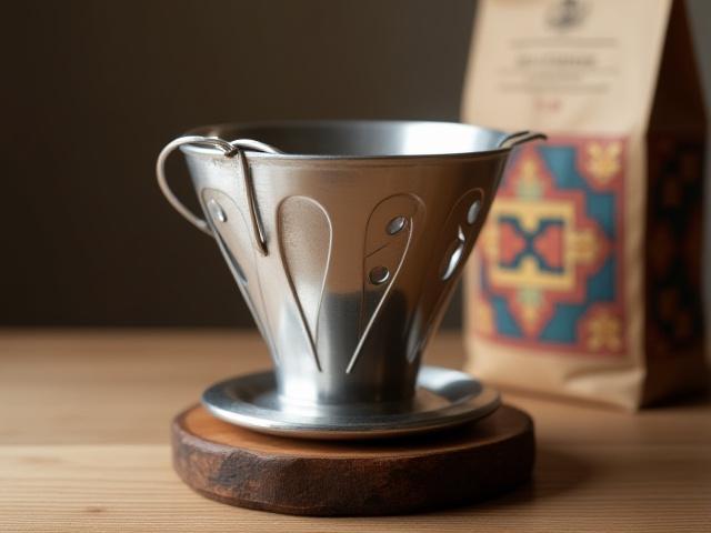 Cafetera Kalita Wave con base de madera